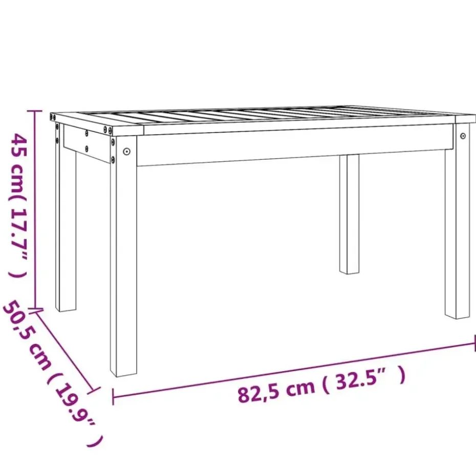 vidaXL - Salontafel Rechthoekig - Naturel - Massief grenenhout - 82,5x50,5x45 cm