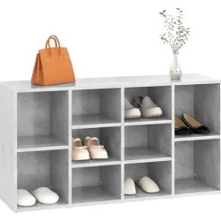 vidaXL - Schoenenbank - Grijs - Bewerkt hout - 103x30x55 cm