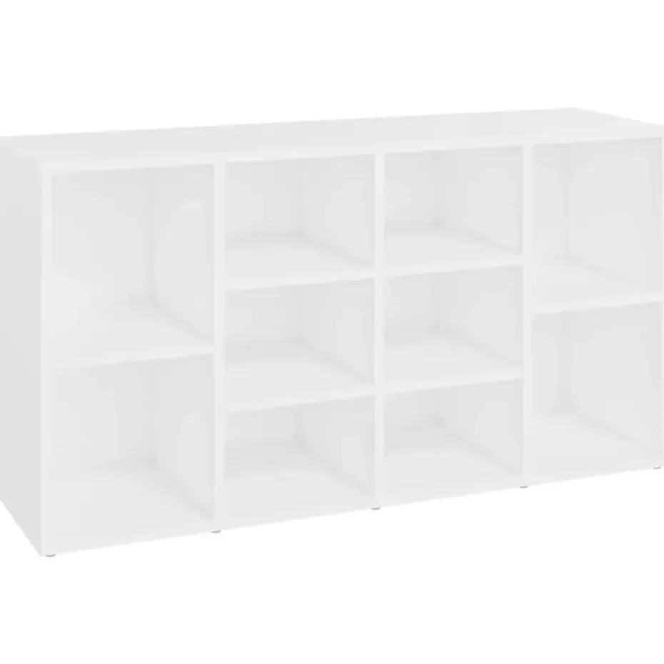 vidaXL - Schoenenbank - Wit - Bewerkt hout - 103x30x55 cm
