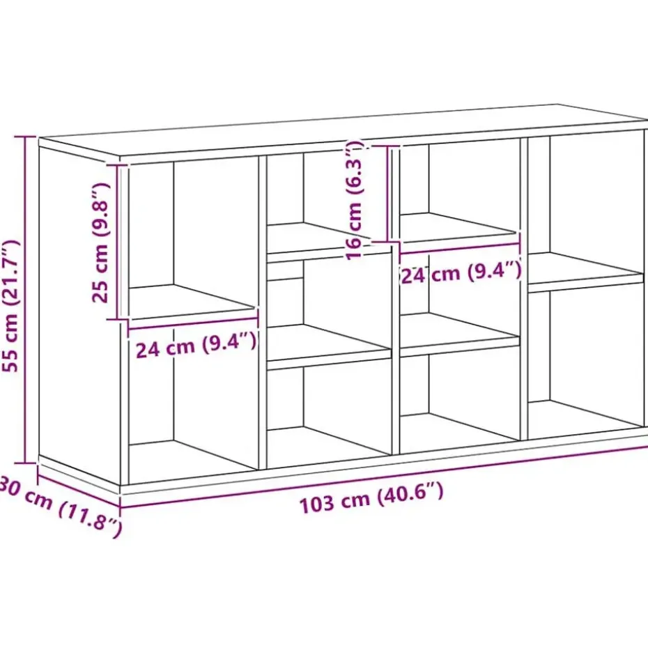 vidaXL - Schoenenbank - Wit - Bewerkt hout - 103x30x55 cm