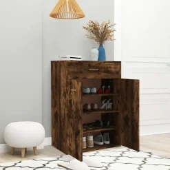 vidaXL - Schoenenkast - Bruin - Bewerkt hout