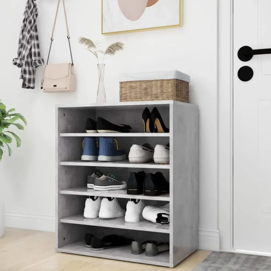 vidaXL - Schoenenkast - Grijs - Bewerkt hout - 60 x 35 x 70 cm