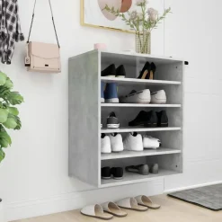 vidaXL - Schoenenkast - Grijs - Bewerkt hout - 60 x 35 x 70 cm