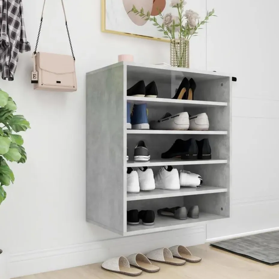 vidaXL - Schoenenkast - Grijs - Bewerkt hout - 60 x 35 x 70 cm