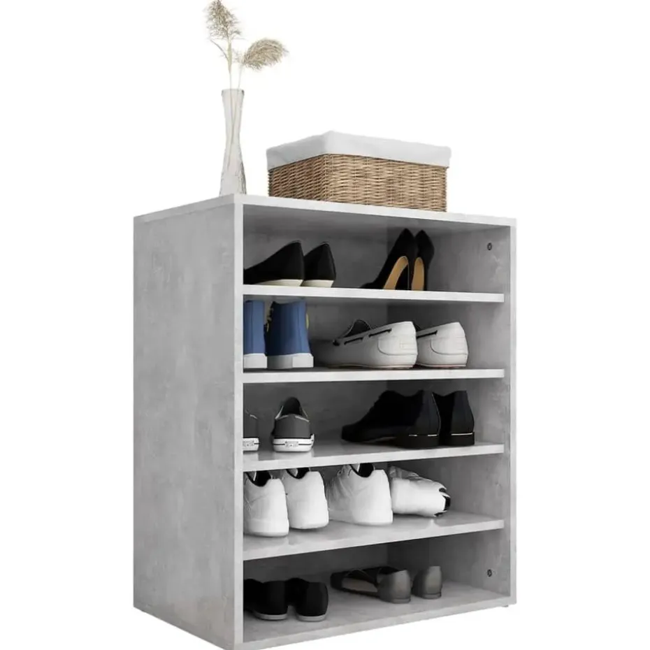 vidaXL - Schoenenkast - Grijs - Bewerkt hout - 60 x 35 x 70 cm