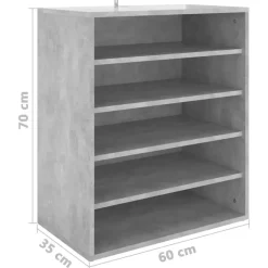 vidaXL - Schoenenkast - Grijs - Bewerkt hout - 60 x 35 x 70 cm