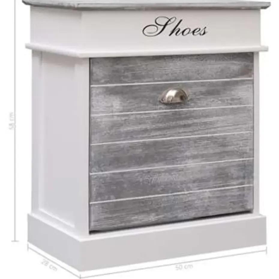 vidaXL - Schoenenkast - Grijs - Hout