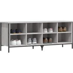 vidaXL - Schoenenkast 8 paar met 8 vakken - Grijs sonoma eiken - 131x35x50 cm