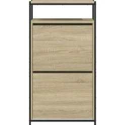 vidaXL - Schoenenkast 6 paar met 2 kleppen - Sonoma eiken - Hout - 60x34x112 cm
