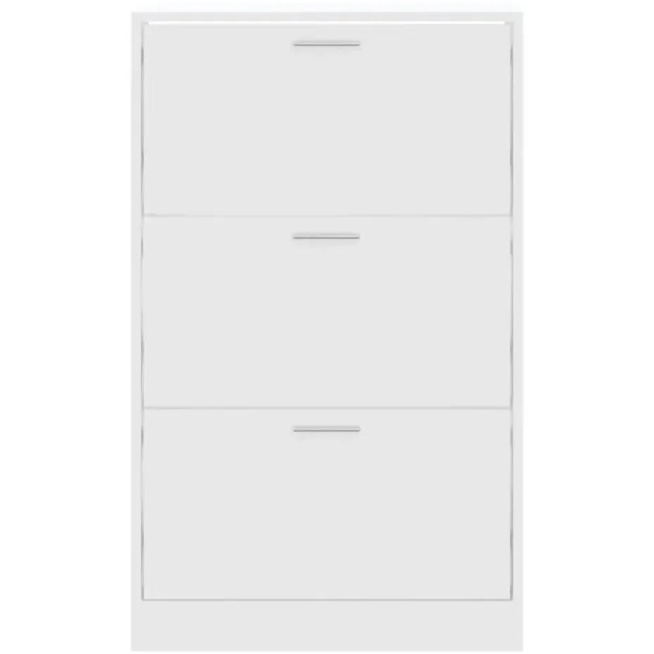 vidaXL - Schoenenkast 6 paar met 3 kleppen - Wit - Bewerkt hout - 63x24x103 cm