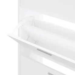 vidaXL - Schoenenkast 6 paar met 3 kleppen - Wit - Bewerkt hout - 63x24x103 cm