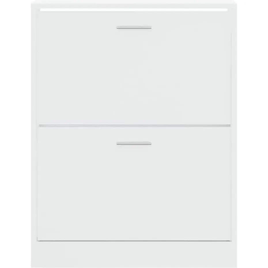 vidaXL - Schoenenkast 4 paar met 2 kleppen - Hoogglans wit - Hout - 63x24x81 cm