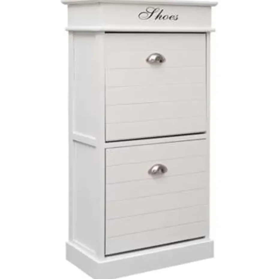 vidaXL - Schoenenkast - Wit - Hout