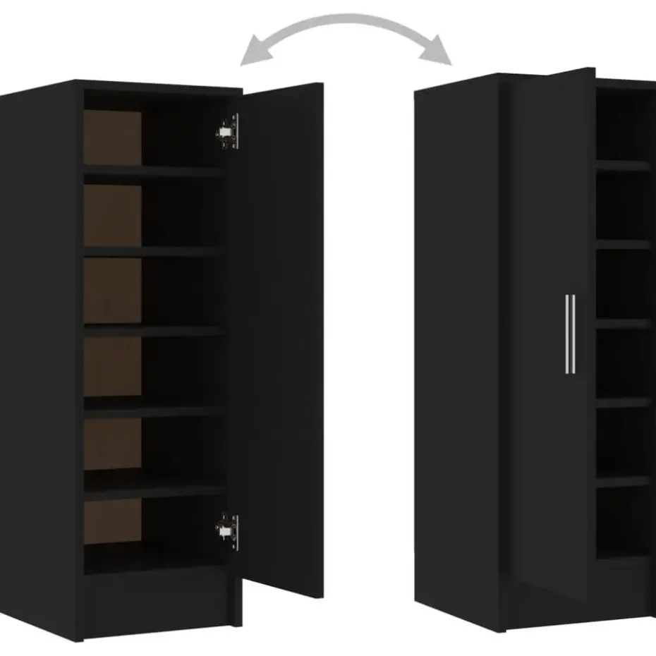 vidaXL - Schoenenkast - Zwart - Bewerkt hout - 31.5 x 35 x 92 cm