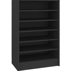 vidaXL - Schoenenkast - Zwart - Bewerkt hout