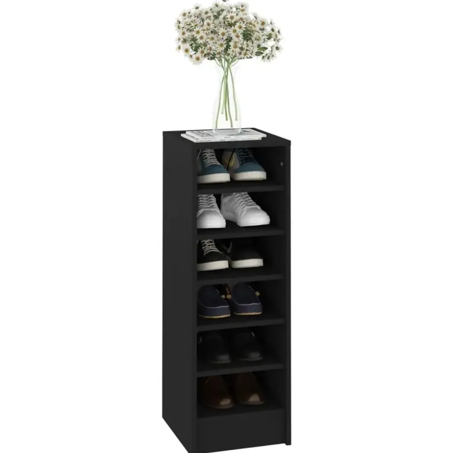 vidaXL - Schoenenkast - Zwart - Bewerkt hout - 31.5 x 35 x 92 cm