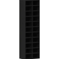 vidaXL - Schoenenkast - Zwart eiken - Bewerkt hout - 22 paar - 54x34x183 cm