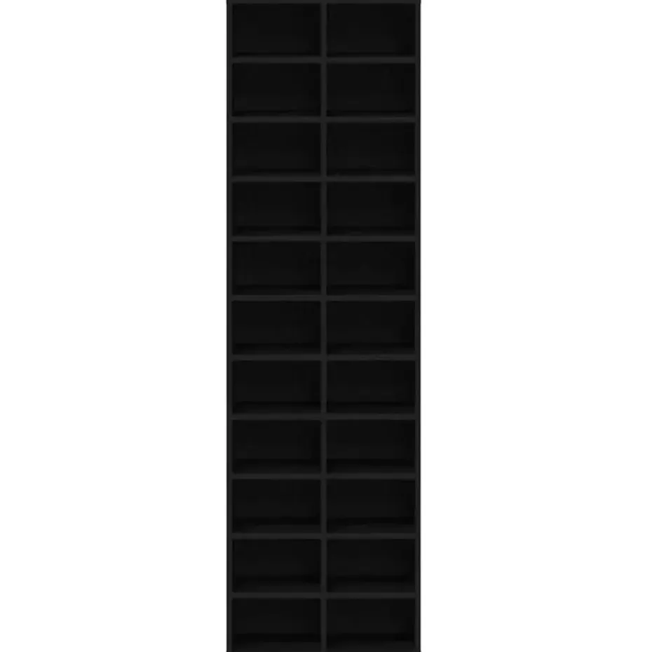 vidaXL - Schoenenkast - Zwart eiken - Bewerkt hout - 22 paar - 54x34x183 cm