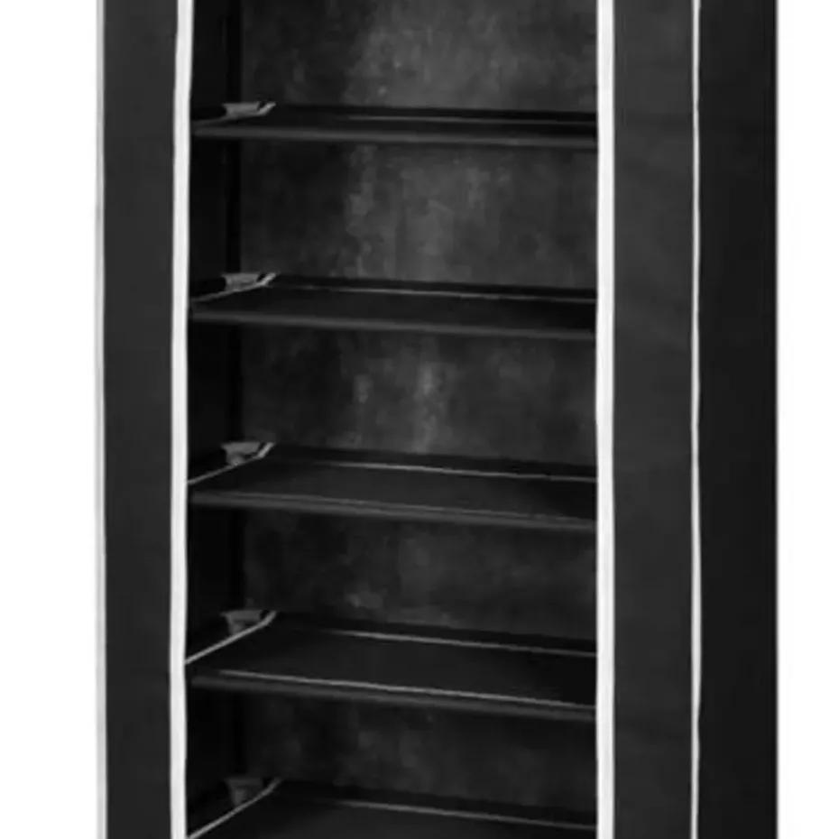 vidaXL - Schoenenkast - Zwart - Stof - 57 x 29 x 162 cm