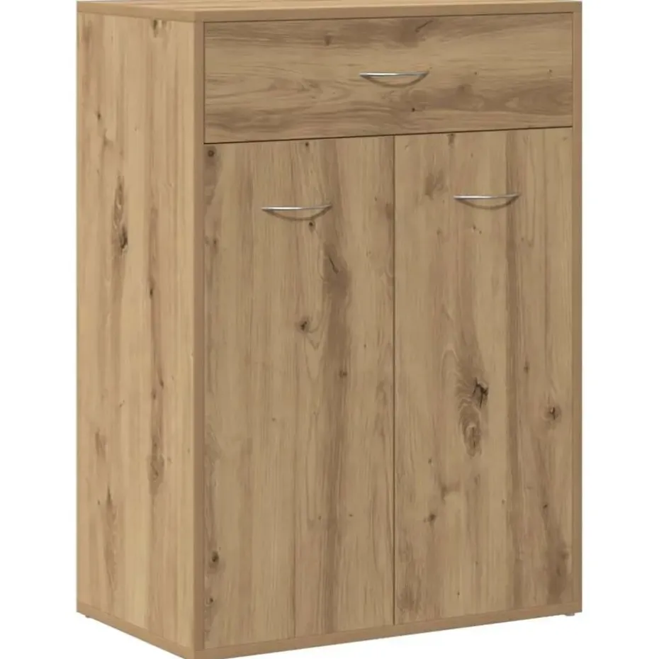 vidaXL - Schoenenkast met 1 lade 2 deuren - Artisan eiken - Hout - 60x35x84 cm