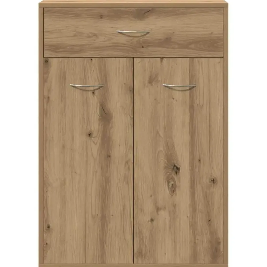 vidaXL - Schoenenkast met 1 lade 2 deuren - Artisan eiken - Hout - 60x35x84 cm