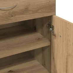 vidaXL - Schoenenkast met 1 lade 2 deuren - Artisan eiken - Hout - 60x35x84 cm