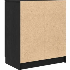 vidaXL - Schoenenkast met 2 deuren - Zwart eiken - Bewerkt hout - 59x35x70 cm