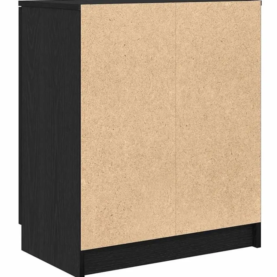 vidaXL - Schoenenkast met 2 deuren - Zwart eiken - Bewerkt hout - 59x35x70 cm