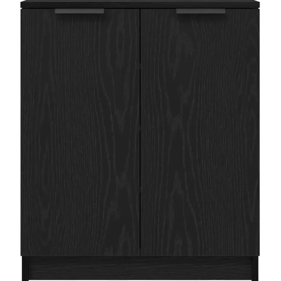 vidaXL - Schoenenkast met 2 deuren - Zwart eiken - Bewerkt hout - 59x35x70 cm