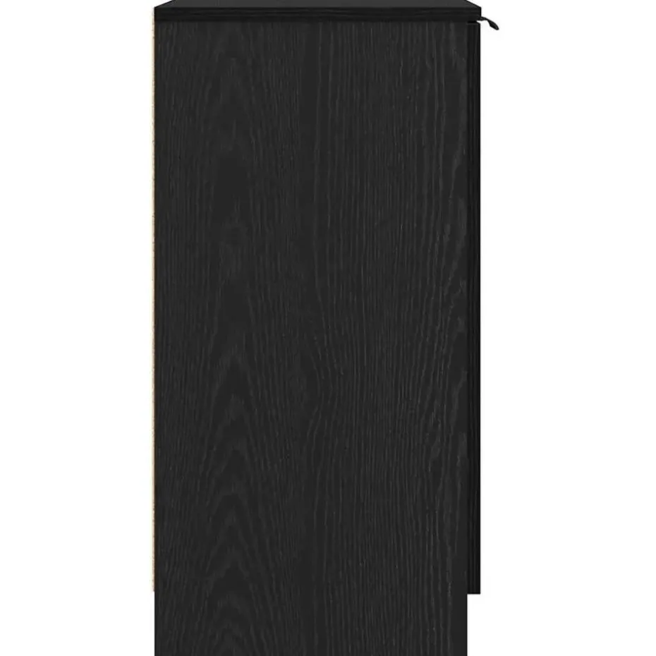 vidaXL - Schoenenkast met 2 deuren - Zwart eiken - Bewerkt hout - 59x35x70 cm