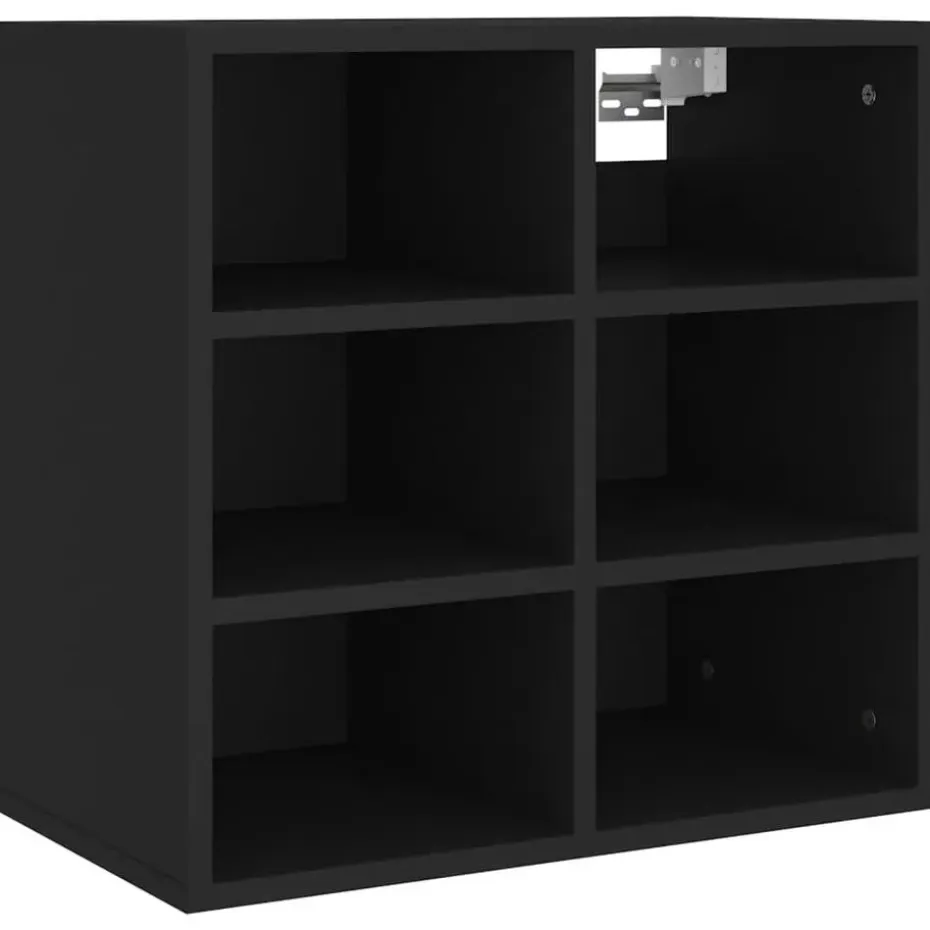 vidaXL - Schoenenkast met 6 vakken - Zwart - Bewerkt hout - 52.5x30x50 cm