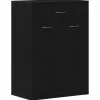 vidaXL - Schoenenkast met 1 lade en 2 deuren - Zwart eiken - Hout - 60x35x84 cm