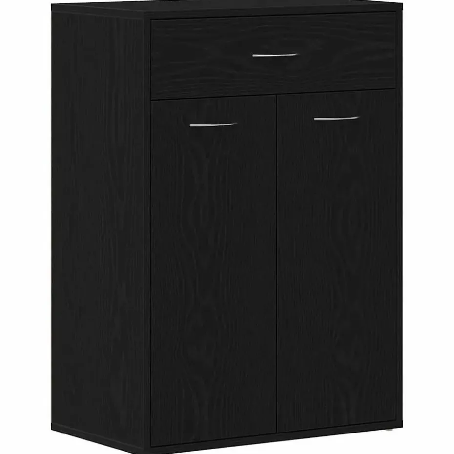vidaXL - Schoenenkast met 1 lade en 2 deuren - Zwart eiken - Hout - 60x35x84 cm