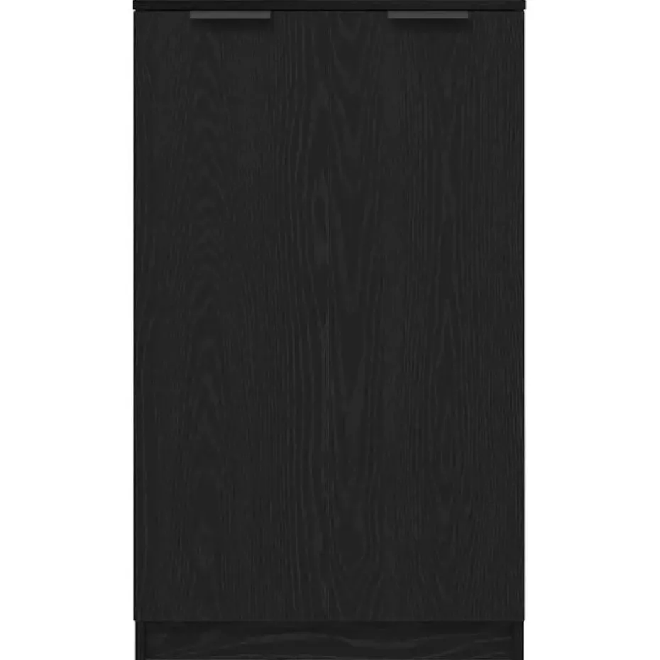 vidaXL - Schoenenkast met 2 deuren - Zwart eiken - Bewerkt hout - 59x35x100 cm