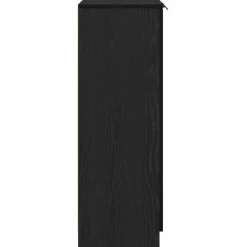 vidaXL - Schoenenkast met 2 deuren - Zwart eiken - Bewerkt hout - 59x35x100 cm