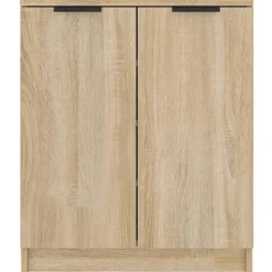 vidaXL - Schoenenkast met 2 deuren - Sonoma eiken - Bewerkt hout - 59x35x70 cm