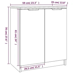vidaXL - Schoenenkast met 2 deuren - Sonoma eiken - Bewerkt hout - 59x35x70 cm