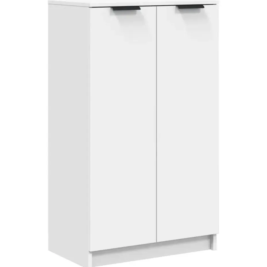 vidaXL - Schoenenkast met 2 deuren - Wit - Bewerkt hout - 59x35x100.5 cm