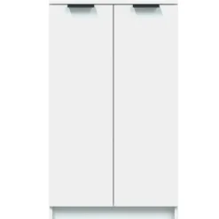vidaXL - Schoenenkast met 2 deuren - Wit - Bewerkt hout - 59x35x100.5 cm