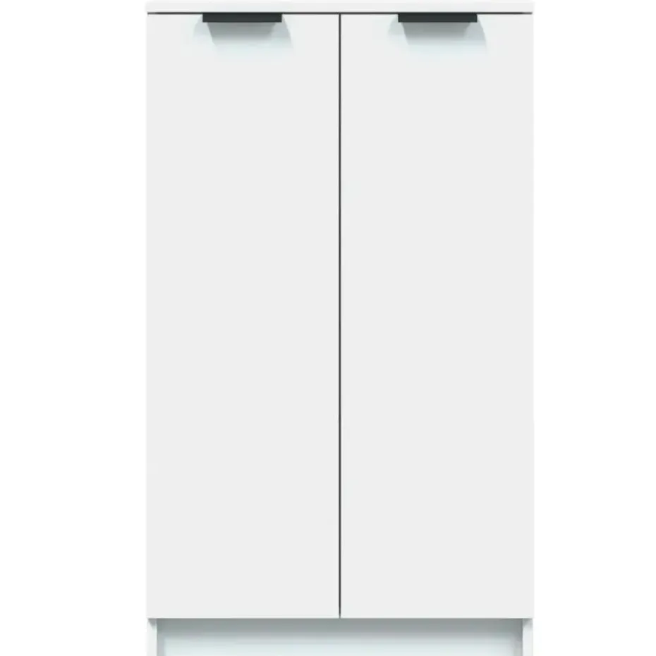 vidaXL - Schoenenkast met 2 deuren - Wit - Bewerkt hout - 59x35x100.5 cm