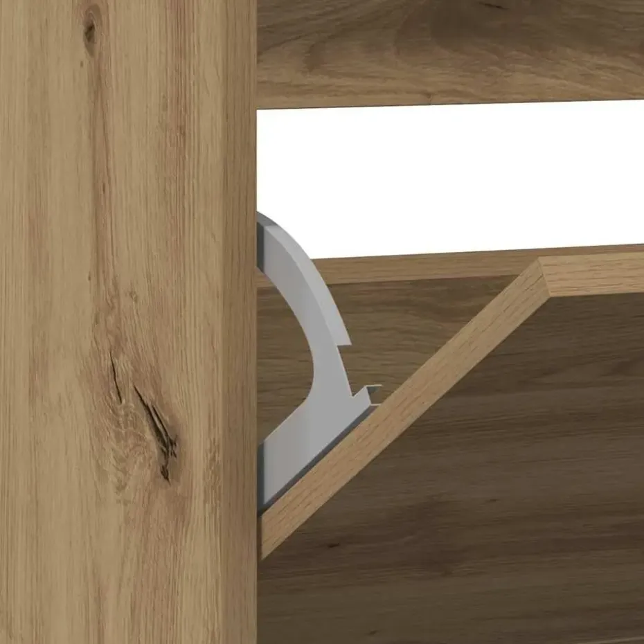 vidaXL - Schoenenkast voor entree 4 paar - Gerookt eiken - 80x21x87,5 cm