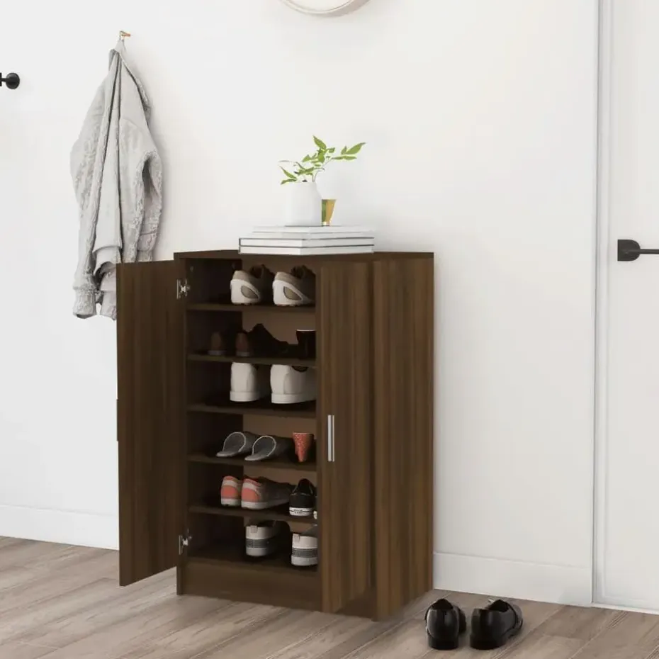 vidaXL - Schoenenrek - Bruin - Bewerkt hout - 60 x 35 x 92 cm