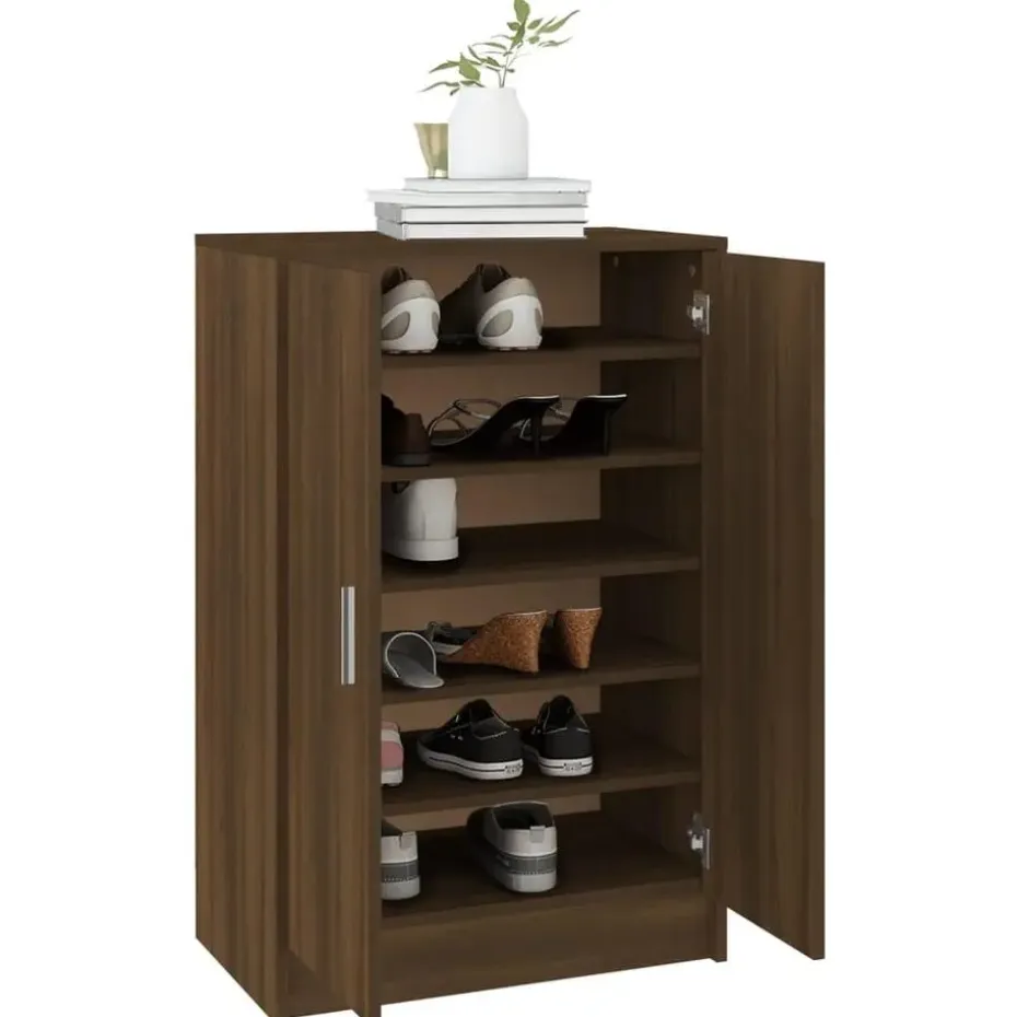 vidaXL - Schoenenrek - Bruin - Bewerkt hout - 60 x 35 x 92 cm