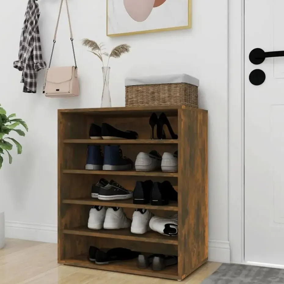 vidaXL - Schoenenrek - Bruin - Bewerkt hout - 60 x 35 x 70 cm