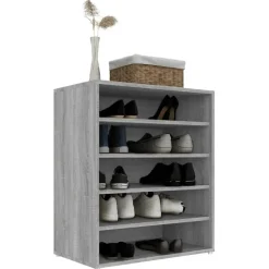 vidaXL - Schoenenrek - Grijs - Bewerkt hout - 60 x 35 x 70 cm