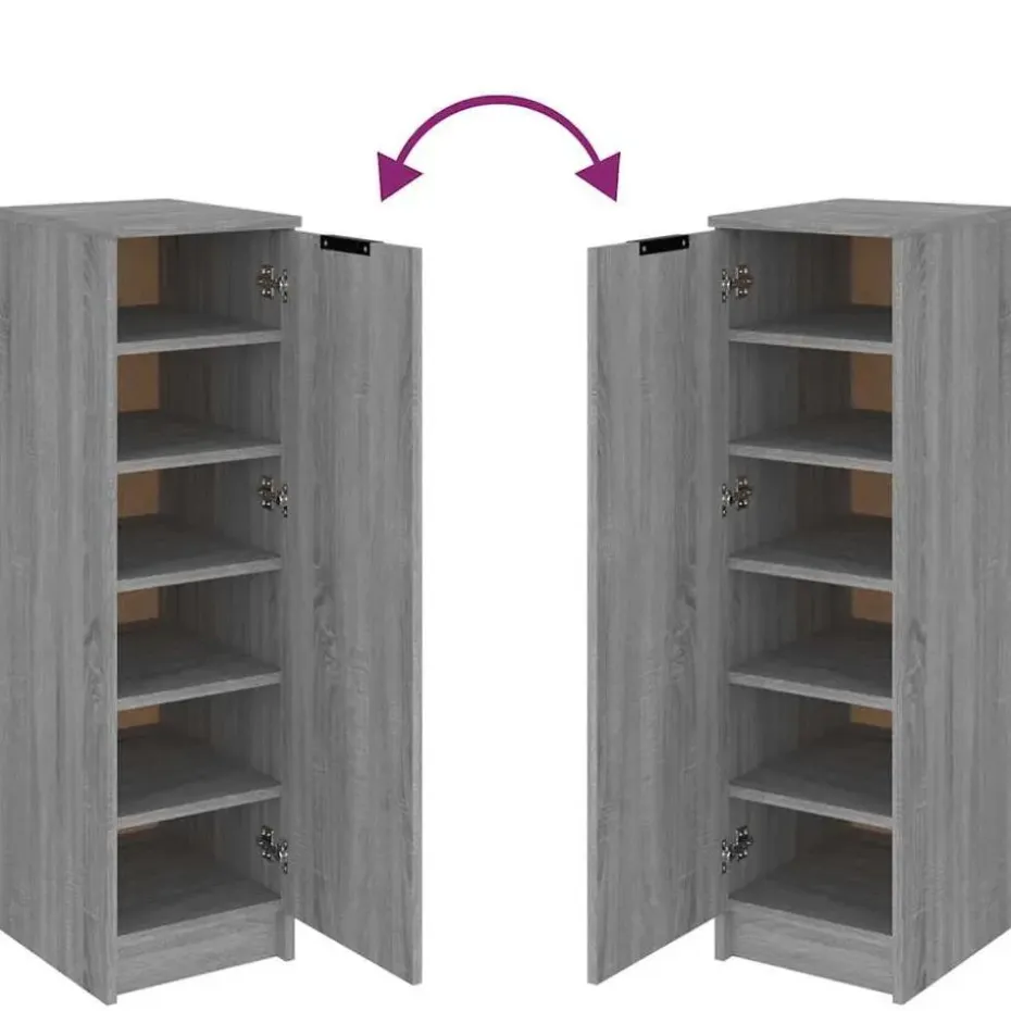 vidaXL - Schoenenrek - Grijs - Bewerkt hout