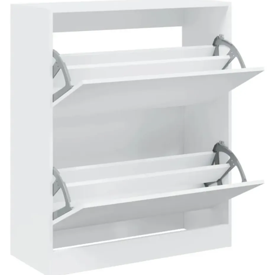 vidaXL - Schoenenrek - Wit - Bewerkt hout - 80 x 34 x 96.5 cm