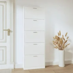 vidaXL - Schoenenrek - Wit - Bewerkt hout