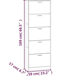 vidaXL - Schoenenrek - Wit - Bewerkt hout