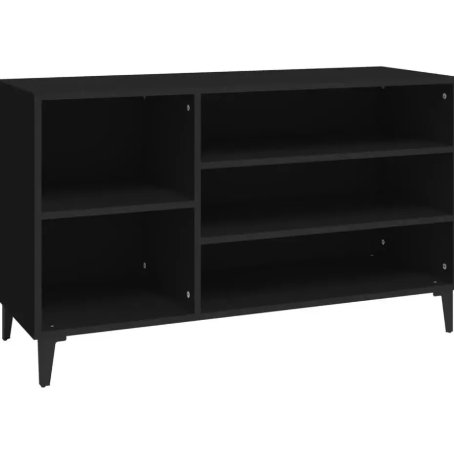 vidaXL - Schoenenrek - Zwart - Bewerkt hout
